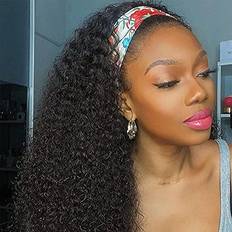 Eooma Eooma Curly Headband Wig Human Hair Wigs for Curly None Scarf No Gel