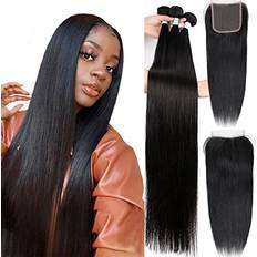 Stogedest Straight Bundles with Closure Brazilian Human Hair Bundles