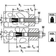 Matériaux de construction Fischer FAZ II Plus 8/30 Boulon Dancrage 95 mm 8 mm 564575 50 pcs 50pcs