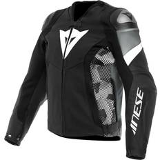 Dainese Avro Motorrad Lederjacke, schwarz-grau-weiss, Größe