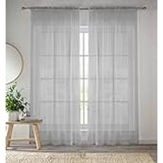 Transparent Curtains Enhanced Living of Slot Top Sheer Plain Voile