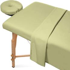 Massage & Relaxation Products Saloniture Saloniture 3-Piece Flannel Massage Table Sheet Set Soft Cotton Facial Bed Cover Includes Flat and Fitted Sheets with Face Cradle Cover Sage Green