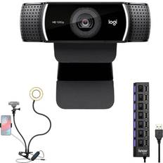 Webcams Logitech Logitech C922 Pro Stream 1080p Webcam Bundle with Ring Light and USB Hub 3 Items