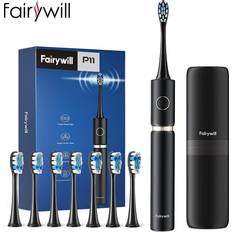 Fairywill Fairywill P11 Sonic Whitening Electric Toothbrush Rechargeable Usb Charger Ultra Powerful Waterproof 4 Heads And 1 Trave Fairywill P11 Sonic Whitening Electric Toothbrush Rechargeable Usb Charger Ultra Powerful Waterproof 4 Heads And 1 Travel Case