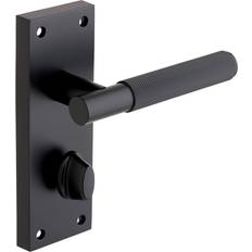 Designer Levers Knurled Thumblock Door Handle on Backplate Matte 2pcs 131x55mm