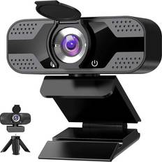 Webcams CHRONUS BOUTIQUE Webcam with Microphone for Desktop,Streaming Webcam with Flexible Rotatable Wide Angle Webcam for PC Zoom Video/Gaming/Laptop/SkypeBlack