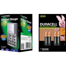 Duracell Battery Chargers Batteries & Chargers Duracell Lloytron Mains Battery Charger 4 x AAA 750 mAh Rechargeable Batteries