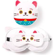 Relaxeazzz Travel Pillow & Eye Mask Maneki Neko Lucky Cat