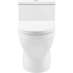 Toilets Swiss Madison Bidetelli One-Piece Elongated Toilet Dual-Flush 1.1/1.6 Gpf 28.55" x 15.7" 26.3" White