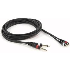 Gear4music Essentials Dual Jack to RCA Phono Cable 3m