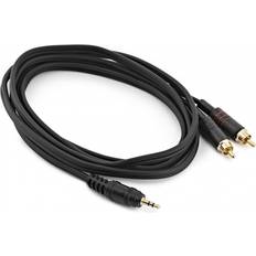 Gear4music TRS 3.5mm Jack to RCA Phono Pro Cable 2m