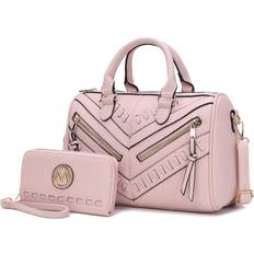 Pink - Women Messenger Bags MKF Collection Lara Vegan Leather Women's Satchel with wallet 2 pieces