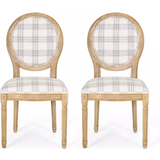 Christopher Knight Home Phinnaeus French Gray Plaid/Light Beige Kitchen Chair 39.8" 2