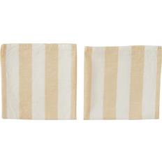 Beige Serviettes en Tissu OYOY Striped Serviette en Tissu Beige (45x45cm)