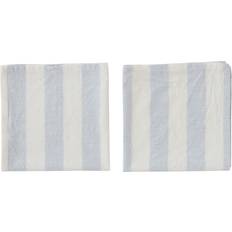 OYOY Striped Tygservett Blå (45x45cm)