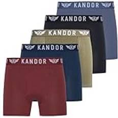 Kandor bambu boxershorts för män – multipack med 5, bekväma stretchboxershorts för män, herrar, underkläder, kalsonger, färgglada och svarta underbyxor, flerpack man bambu bomullstrosor, Svart olivröd