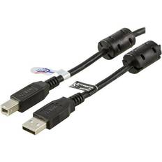 Deltaco Ferrit USB A - USB B 2.0 M-M 3m