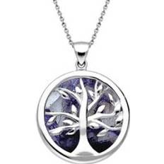 M Necklaces C. W. Sellors Sterling Silver Blue John Round Tree of Life Necklace