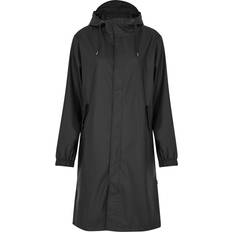 Rains Fishtail Hooded Rubberised Parka Black