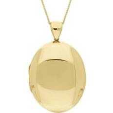 C. W. Sellors 9ct Gold Oval Locket Pendant Necklace Gold