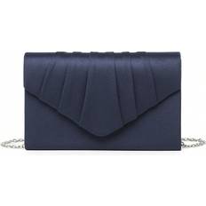 Blue Clutches Shein Elegant Fashionable Luxury Velvet Pleated Clutch Bag - Wedding