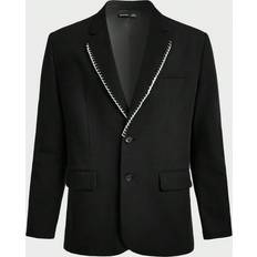 Shein Men Suits Shein Men'S Color Block Lapel Slim Fit Suit Jacket