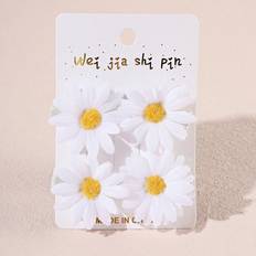 Shein 4pcs/Set Daisy Flower Design Kids' Hair Clips