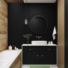 Wallderful Skin Friendly Black Wallpaper Peel and Stick Black Contact Paper for Bedroom Cabinets Countertops Waterproof Black Wall Paper Film Removable Self Adhesive Black Contact Paper Peel and Stick Wallpaper