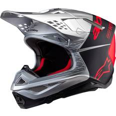 Alpinestars Casco Supertech S-m10 Flood Silver/black/orange Fluo M&g Ece2206