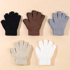 Shein Baby Kids Solid Color Winter Warm Gloves
