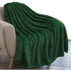 PAVILIA Emerald Green Throw Blanket for Couch Bed Blankets
