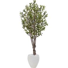 Artificial Plants Nearly Natural 5Ft Olive Tree Green/White Artificial Plant