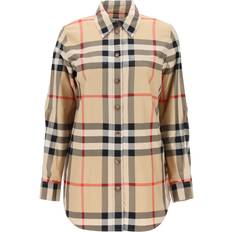 Burberry Tøj Burberry Bomuldsskjorte Med Frontlommer Dame - Beige