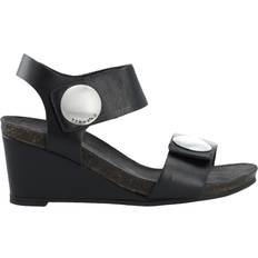 Cashott 61200369 CASALBERTA sandal sort skind med kilehæl