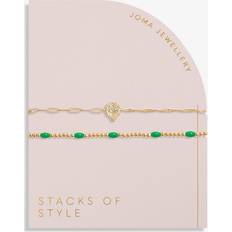 18k Jewellery Sets Joma Jewellery Stacks Of Style Green Enamel Gold Plated Set Of Brace