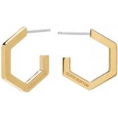 Stainless Steel Earrings Olivia Burton Honeycomb Gold IP Hoop Earrings