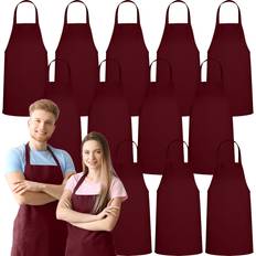 Green Lifestyle 12 Pack Burgundy Bib Aprons Apron Green
