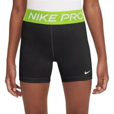 Nike Organic/Recycled Materials Children's Clothing Nike Older Girl's Pro Shorts - Black/Volt/White