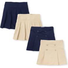 The Children's Place Girl's Uniform Stretch Pleated Button Skort 4-pack - Multicolour