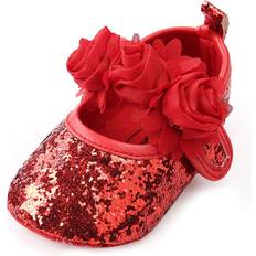 Girls First Steps Children's Shoes Antheron Baby Girls Mary Jane Flats Soft Sole Infant Moccasins Floral Sparkly Toddler Princess Dress Shoes