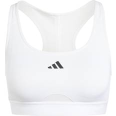 Adidas White Bras Adidas Power Racer 3-Stripes Sports Bras Women white