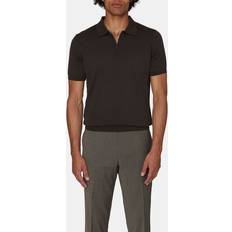 Oscar Jacobson Polotrøjer Oscar Jacobson Otto Short Sleeve Zip Polo Brown