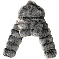 Faux Fur Coat Women With Hood Cropped Bubble Coats Fleece Short Warm Jackets Plus Winter Coats For Women Faux Fur Coat Women With Hood Cropped Bubble Coats Fleece Short Warm Jackets Plus Winter Coats For Women