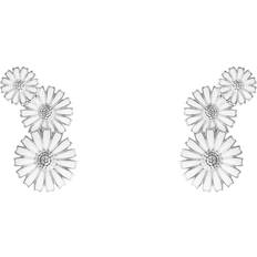 Georg Jensen Daisy ørering sølv og hvid emalje