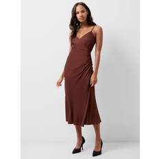 Brown Dresses French Connection Ennis Satin Slip Midi Dress