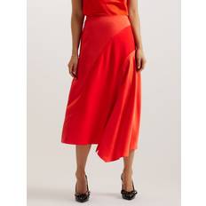 Ted Baker Skirts Ted Baker Womens Bolsena Asymmetric-hem Satin Midi Skirt