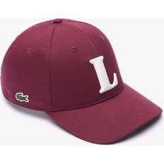 Lacoste Headgear Lacoste 3D Embroidered Cotton Twill Baseball Cap Bordeaux