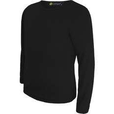 Lotmart Black, 3-4 Years Kids Plain Basic Tee Girls Round Neck Top Boys Long Sleeve Slim Soft Shirt 3-4yrs