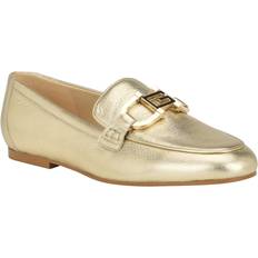 Guess Women Loafers Guess Isaac Gold Leather Women's Flat Shoes Gold