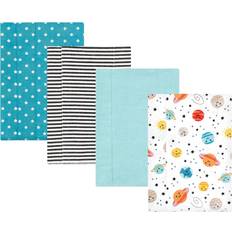 Hudson Baby Cotton Flannel Burp Cloths 4-pack Happy Planets